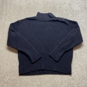JJill Sweater Womens Large‎ Petite Mock Neck Button Shoulder Pullover